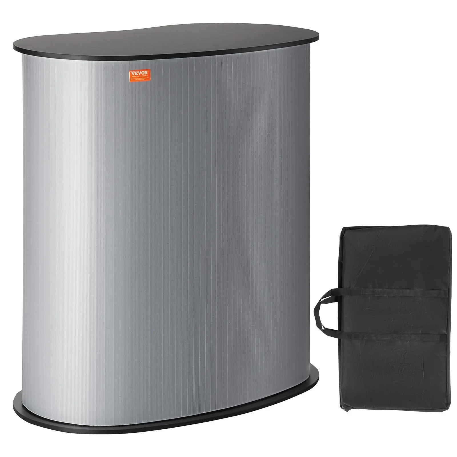【SummerFinds】VEVOR Portable Tradeshow Podium Table,  , 35.43" x 19.29" x 37.01", Display Exhibition Counter Stand Booth Fair with Wall, Foldable Promotion Retail Bar Table Pop Up Podium Counter with Carrying Bag