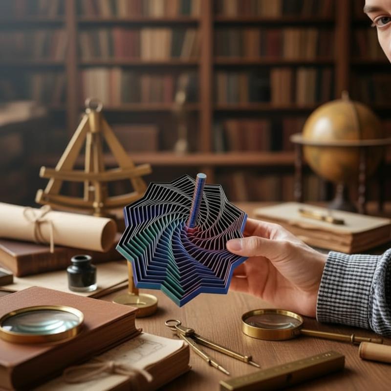 3D Printed Sensory Fidget Toy with Handle is a star shaped retractable design sensory toy visually engaging and audibly satisfying stackable finger decompression tool for stress relief