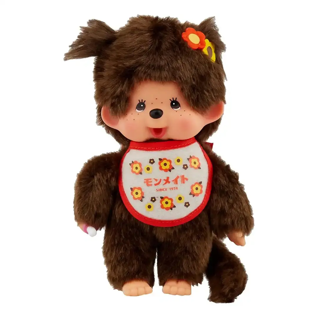 Monchhichi Retro Theme Monmate Girl Plush Toy, Soft Touch Plush Fabric Stuffed Doll for Kids