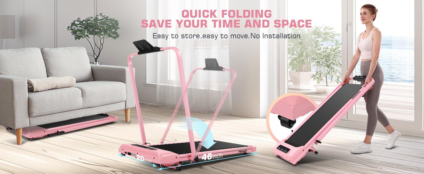 Walking Pad Treadmill, Remote Controlled Under Desk Treadmill Quiet with LED Display, Installation-Free for Home Office