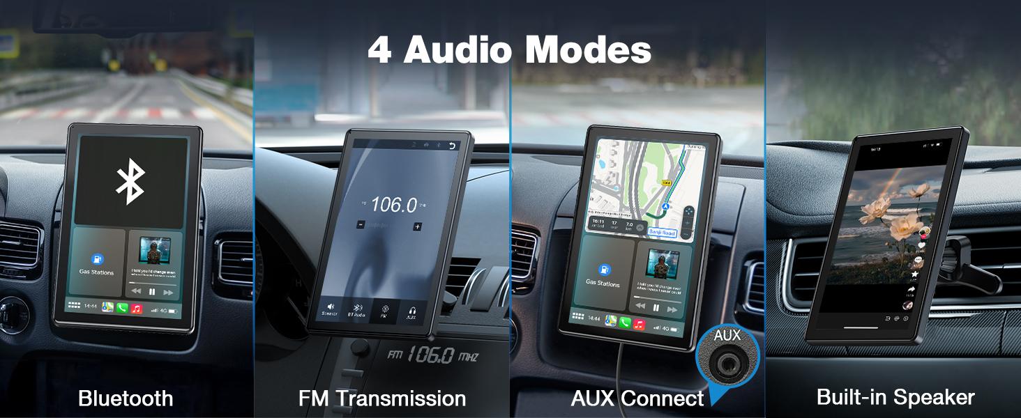 【SpringGlowUp】VOLAM 7-inch Wirelesss CarPlay Screen,supports landscape and portrait display compatible with carplay/Android Auto,supports AUX/Bluetooth/speaker output,suitable for upgrading older car models,in-car audio playback travel navigation