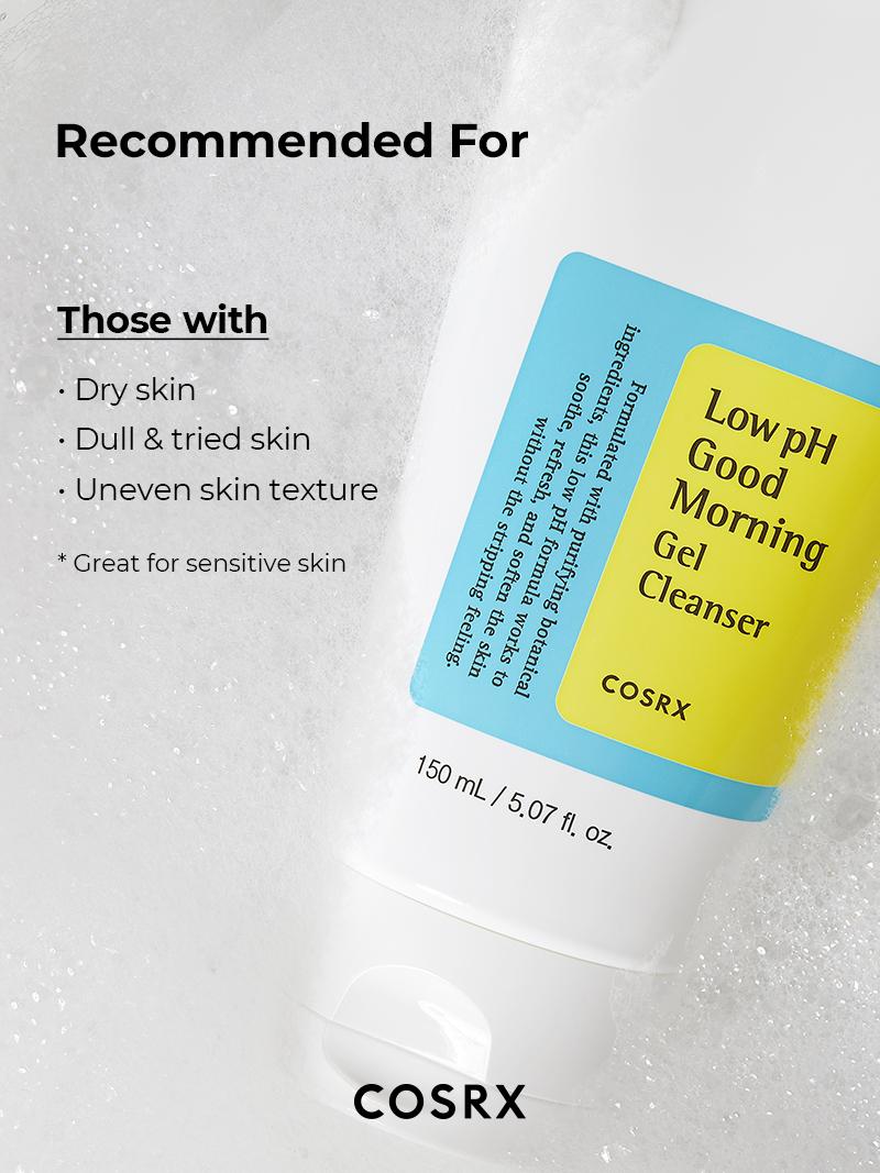 [COSRX Official] Low pH Good Morning Gel Cleanser | BALANCING & SOOTHING KOREAN CLEANSER FOR SENSITIVE SKIN