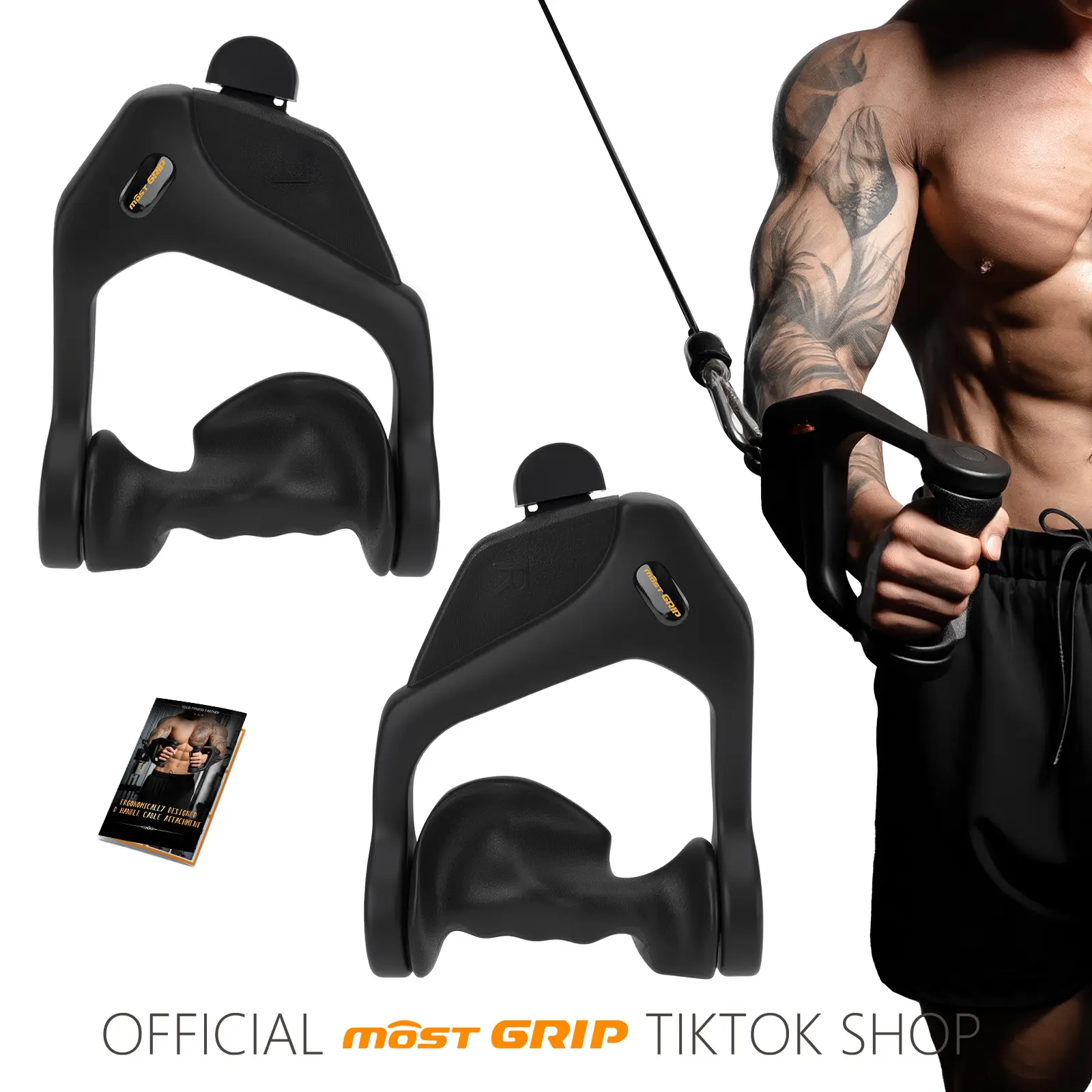 MOST GRIP Cable Machine Handles – Ergonomic D Handle Attachment