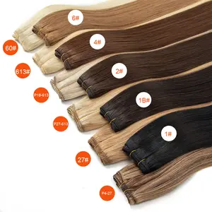 Feipro Unprocessed Virgin Human Hair Bundles, Natural Black Straight Human Hair Weave, Double Machine Weft No Tangle No Shedding, Dyeable Bleachable Human Hair Extensions for Women
