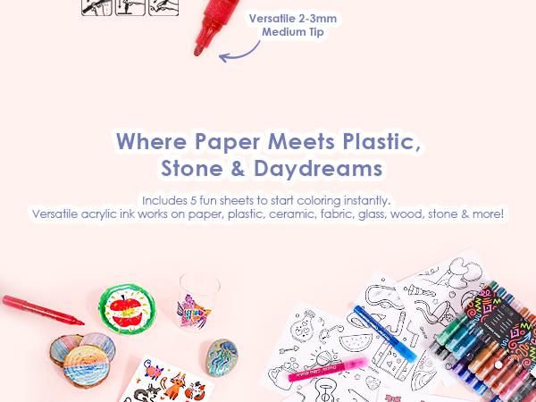 Medium Tip Iridescent Glitter Acrylic Paint Marker Set Of 24, HolidayHaul