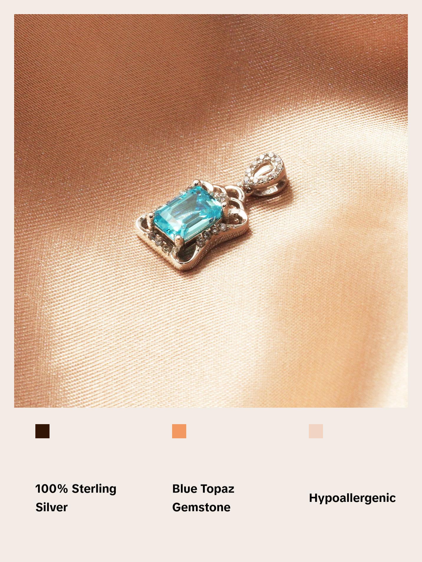 Blue Topaz Sterling Silver Necklace