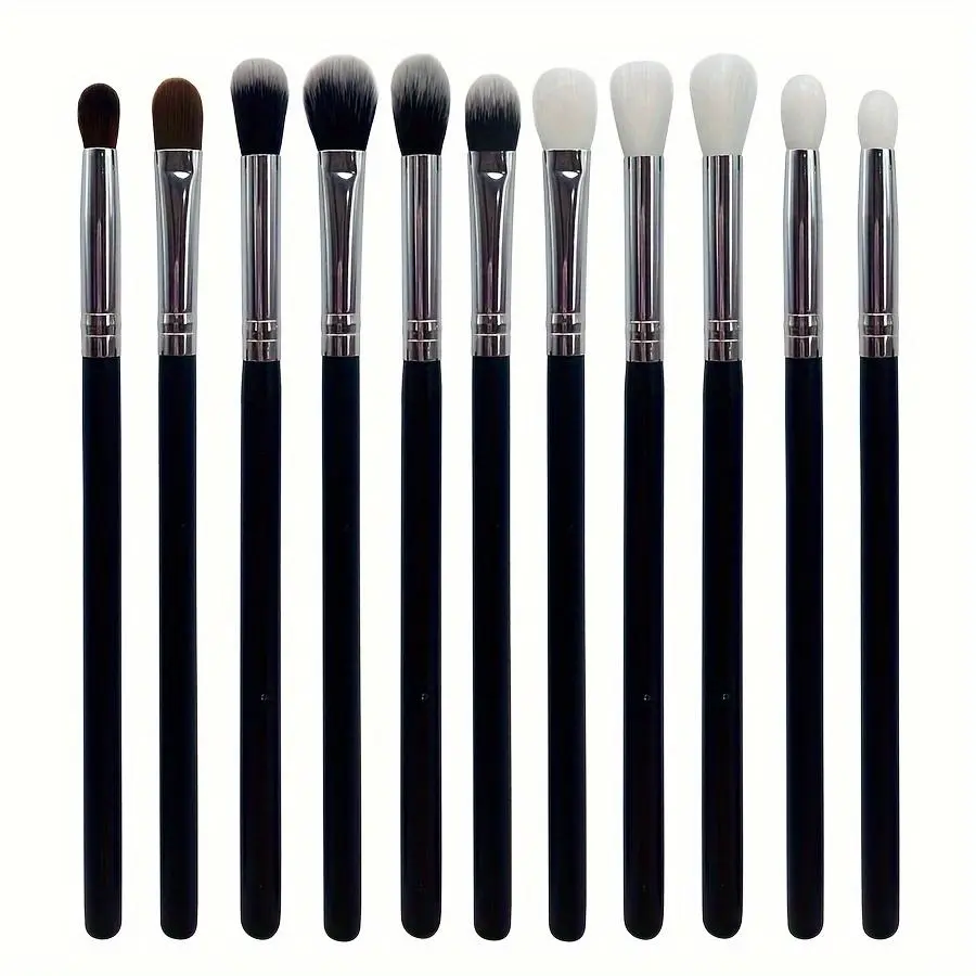 Makeup Brush Set with Storage Pouch, Beauty Brush Set, Travel Brush Set, 11 Pcs/Set Synthetic Makeup Brushes, Portable Blending and Foundation Brush Set, Soft and Dense Fiber Makeup Tools with Eyeshadow and Highlighter Brushes, Face Makeup Brushes