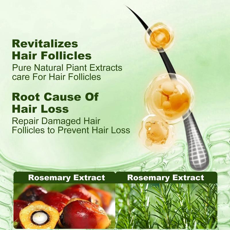 Tgideas Rosemary Batana Oil Shampoo - Promotes hair growth, strengthens hair strands， contains natural extracts to care for hair, daily hair care 250ml (8.45oz).