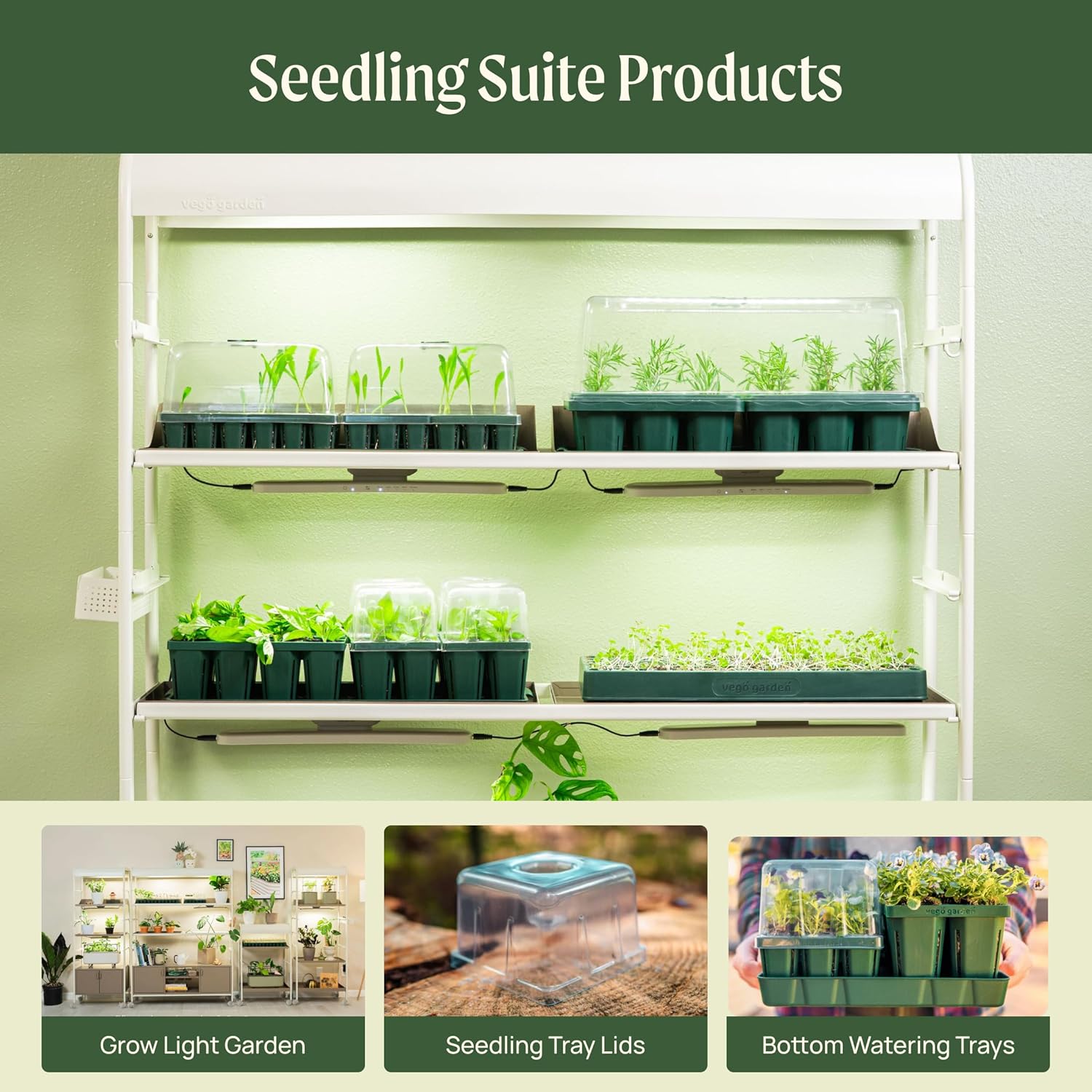 Vego garden Giga Seedling Trays 9-Cell UV-Resistant Reusable Starter Trays for Greenhouse/Garden (No Lids)