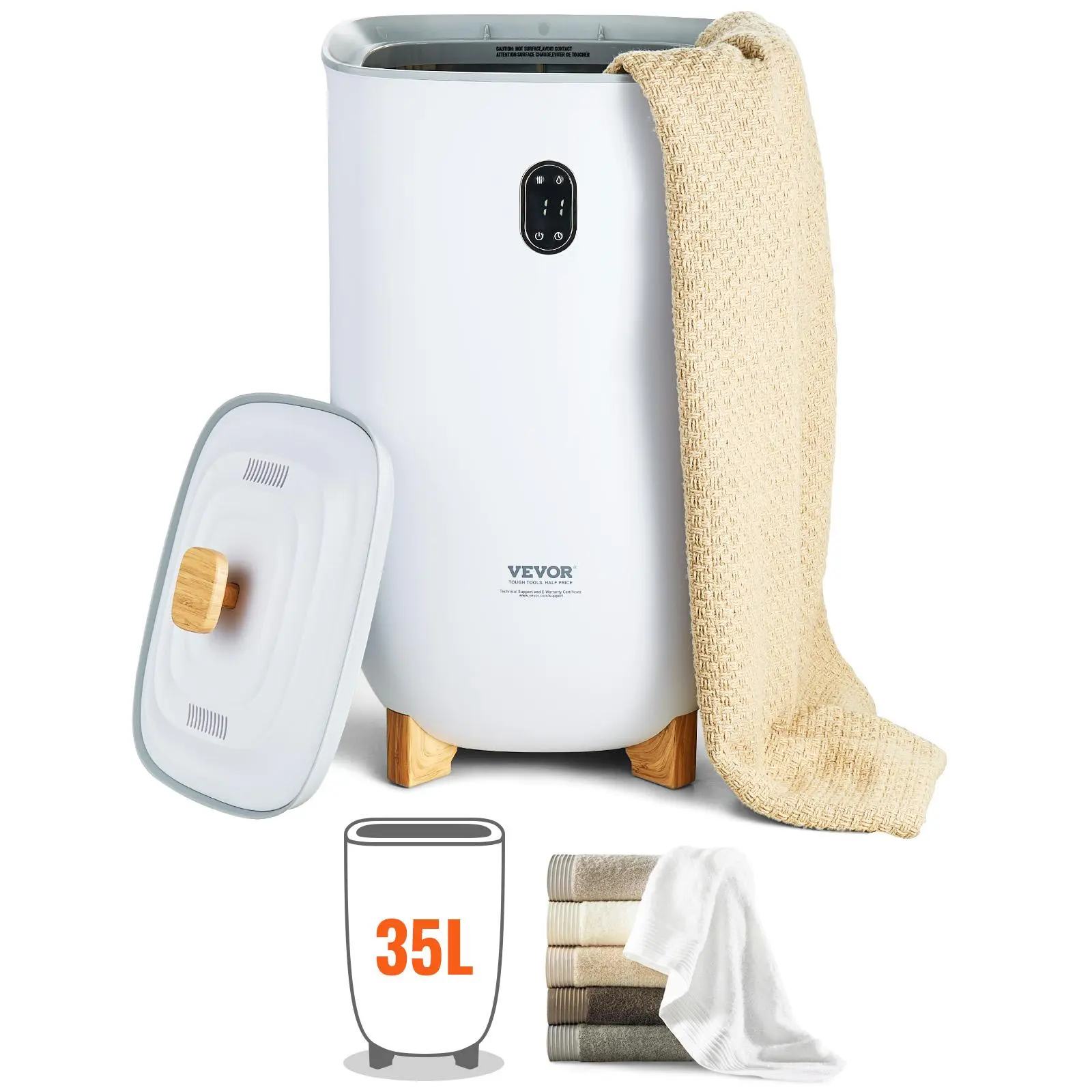 【SummerFinds】VEVOR Towel Warmer 35L,  , Towel Warmer Bucket with Drying Modes(2-5h), Heating Mode 20/40/60/90 Min Auto Shut Off, LED Screen, Luxury Large Towel Warmer for Bathroom, Spa, Bathrobe, Blanket & Pajama