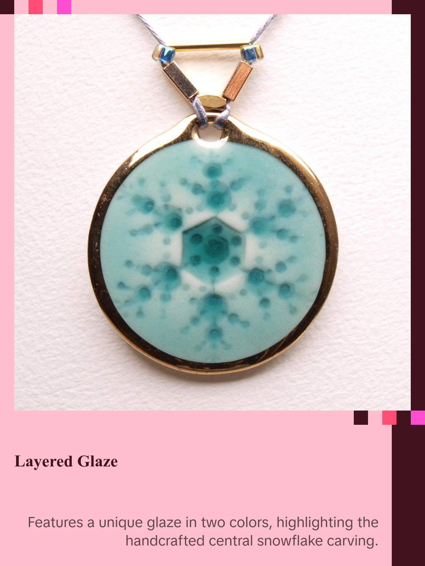 Elegant Snowflake Pendant Necklace with 24k Gold Luster - Winter Charm and Chic type #3 1.9" dia.