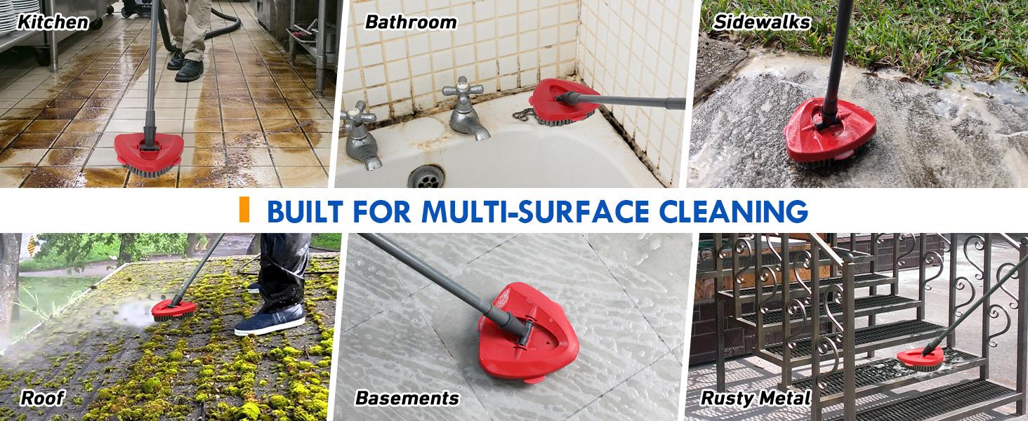 2025 Upgrade Version Mop Heads & Scrub Heads Refill Set for O-Cedar EasyWring 1 Tank System Microfiber Spin Mop & Stainless Steel Wire Scrub Brush Refill for Cleaning Hard Floor Tile Stone Cement