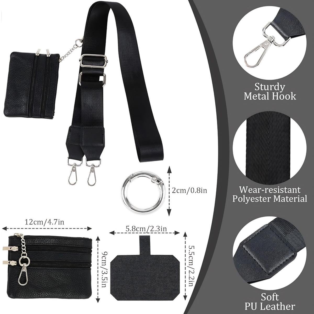 SSYERT Adjustable Crossbody Phone Lanyard with Zippered Pouch, Clip and Go Strap for Phone and Wallet, Hands-Free Multifuctional Cell Phone Strap for Women/Men, Perfect for Travel, Running, Shopping, Valentine's Day Gifts,New Year Gifts