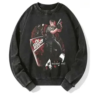 The Dr. Pepper Resident Evil Sweatshirt, Leon Kennedy Sweatshirt, Video Game Character Shirt, Gamer Tee, Unisex Streetwear, Gift for Fans