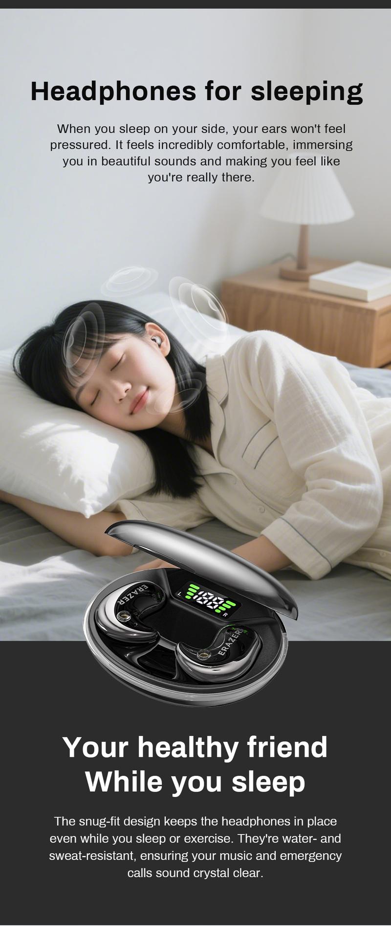 ERAZER XF58 Mini Invisible Headphones Bluetooth 5.4 True Wireless In-Ear Earphones sport Audio Sleeping Earbuds audifonos bluetooth wireless headphones noise cancelling headphones gamingheadset