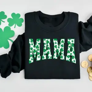 Mama Shamrock Sweatshirt, St. Patricks Day Sweatshirt for Mama, Irish Mom Sweatshirt, Lucky Mama Sweatshirt,St. Patrick's Day Gift,Mama Gift Womenswear Womenswear