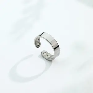 Stainless Steel Magnetic Anti-Snoring Ring Double Magnet Health Fashion Decorative Bracelet