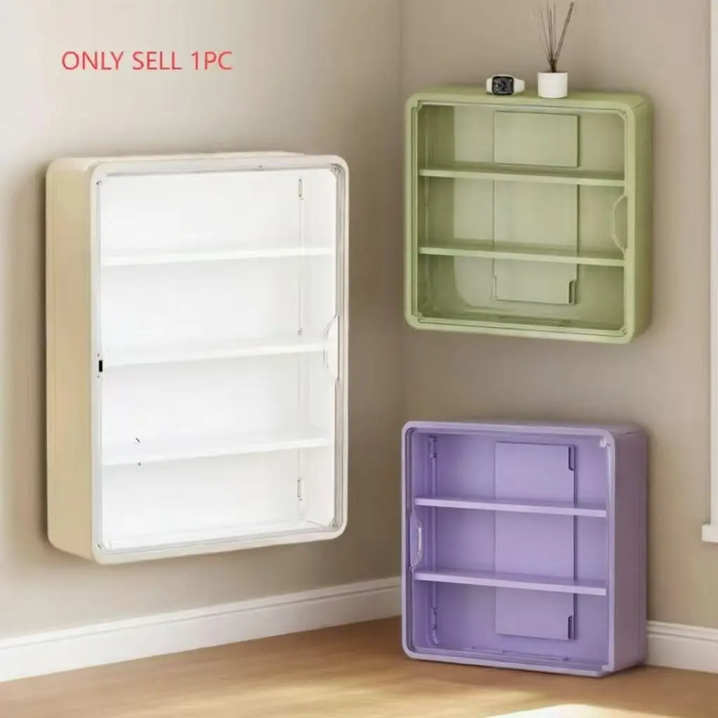 Large Wall-Mounted Display Rack, 3/4 Layer Acrylic Storage Box, Clear Multilayer Storage, Space-Saving, Transparent Compartments, Ideal for Collectibles, Cosmetics, Festivals