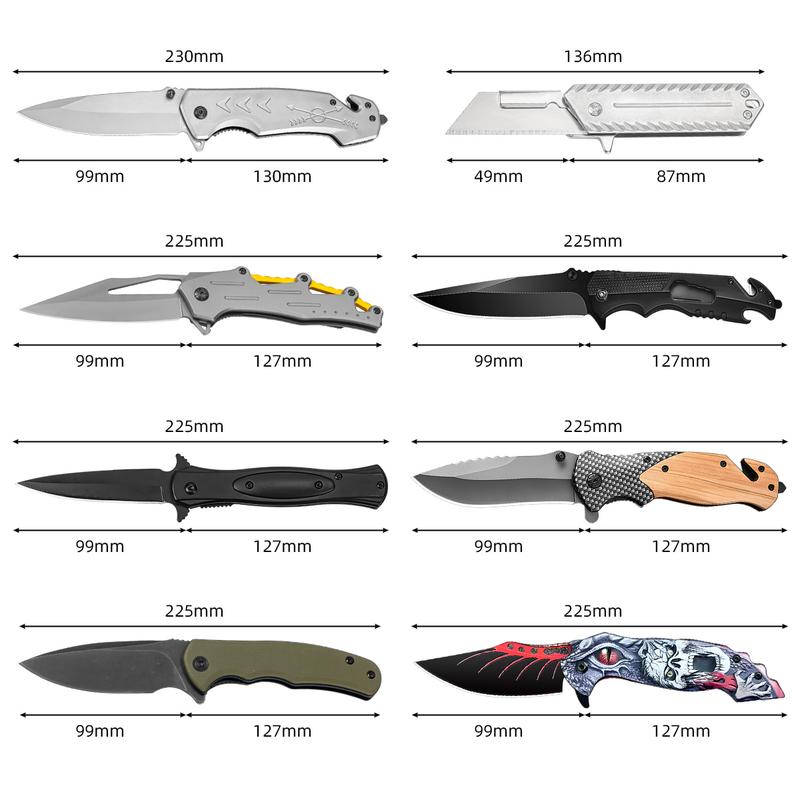 (2PCS Knite Set )Outdoor Folding Knife,Small EDC Knife,for Camping,Reliable Outdoor Gear for Hiking, Camping, Hunting & Gift for Men.No Failed Christmas Gifts! outdoor multifunctional edc knife Stainless Steel Multifunctional