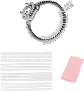 12-Pack Ring Sizer for Loose Rings – Invisible Ring Size Adjuster, Clear TPU Band Tightener for 2-6mm Bands, Comfortable Resizer for Women & Men, No Cut Spiral Fit