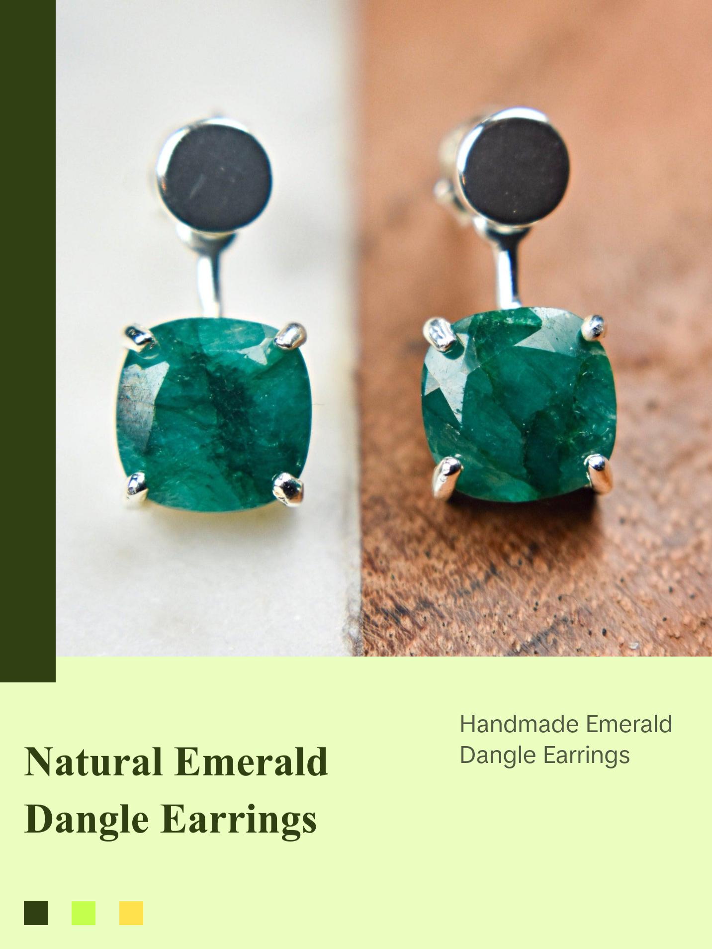 Emerald Jacket Dangle Earrings