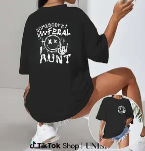 Retro Style Feral Aunt Shirt – Somebody’s Feral Aunt Funny Tee