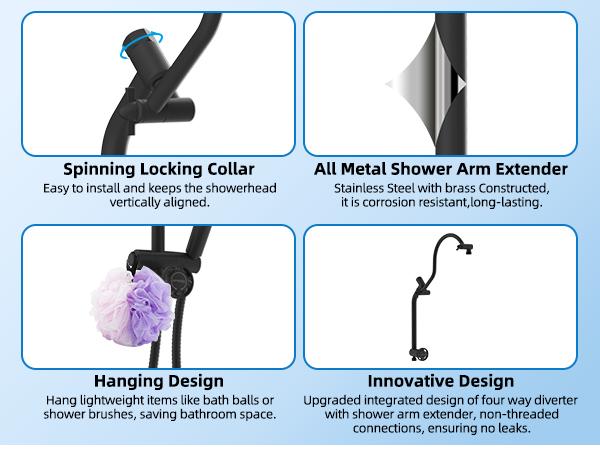 Hibbent Upgraded All Metal 10"Rainfall Showerhead Combo, High Pressure Shower Head with 10-Spray Mode Handheld, Innovative 4-way Diverter with Pause Mode, 71'' Shower Hose and Handheld Holder, Black Hibbent Upgraded All Metal 10"Rainfall Showerhead Combo, High Pressure Shower Head with 10-Spray Mode Handheld, Innovative 4-way Diverter with Pause Mode, 71'' Shower Hose and Handheld Holder, Black