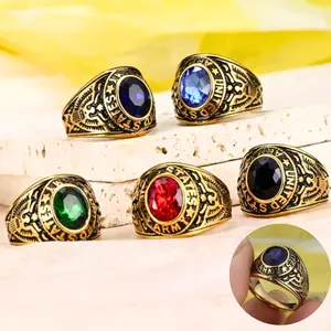 Classic 18K gold-plated eagle ring, adorned with fashionable Cubic Zirconia stones, suitable as a gift, for everyday wear, or for parties.