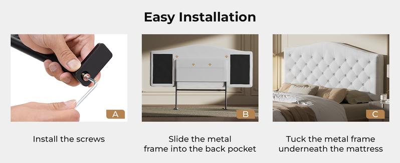 Upholstered Headboard Queen/King Size with 4" Thickened High-Density Sponge, Modern Button-Tufted Queen Headboard Only, Luxury Chenille Fabric, Adjustable Height, Easy Assembly