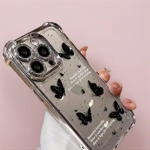 Trending Elegant Butterfly Clear iPhone Case with Inspirational Quote for Stylish and Thoughtful Individuals — Shockproof, Compatible with iPhone 11/12/13/14/15/16/17, Pro Max/Dragon/SE Mini Case Friendly