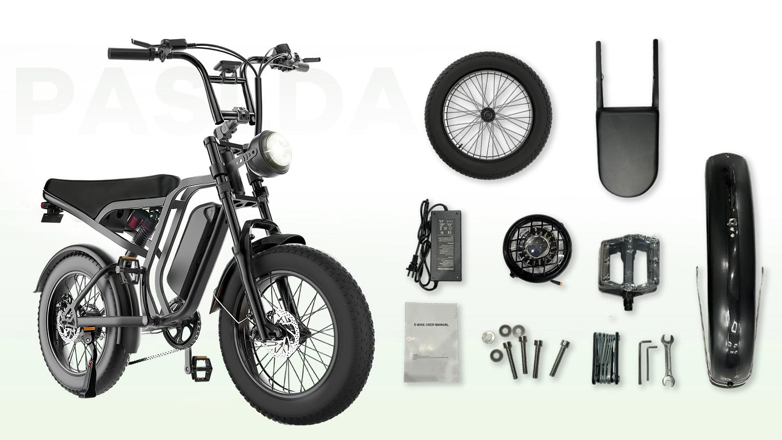 【PASLDA】  2026 Electric EBike 1500W Peak Power 34MPH Max Speed 25-31 Miles Range  Full Suspension 20"×4.0" Fat Tires Removable 48V 15AH Battery UL 2849 Certified