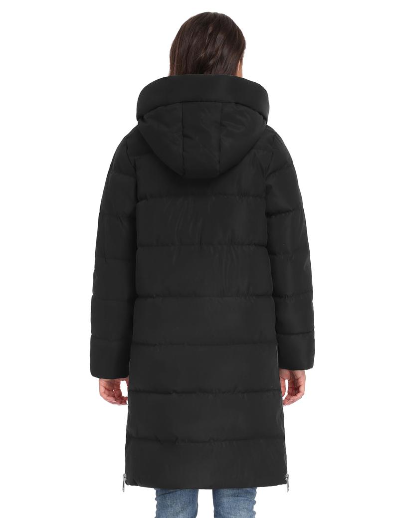 HEEKPEK Women’s Heated Long Down Jacket with Hood, 8 Heating Zones Water-Repellent winter inter Heated Outerwear Coat  coat for Women