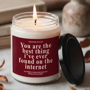 MAKEAGIFT You Are The Best Thing I've Ever Found On The Internet Candle, Valentine’s Couple Gift, Internet Dating Candles, Funny Valentine Gift