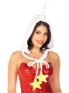 Fleece Rainbow Unicorn Hood with Star Ties Fleece Rainbow Unicorn Hood with Star Ties