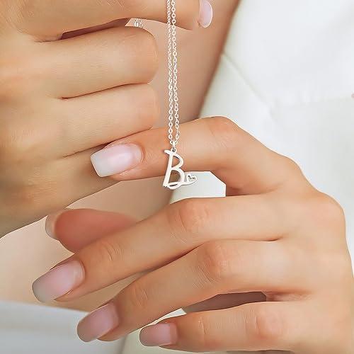 TEWIKY Initial Necklace For Women Girls Dainty Letter Pendant Necklace Trendy Waterproof Simple Cute Necklaces Custom Personalized Monogram Choker For Girls Gift Modern Versatile Accessories For Valentineday