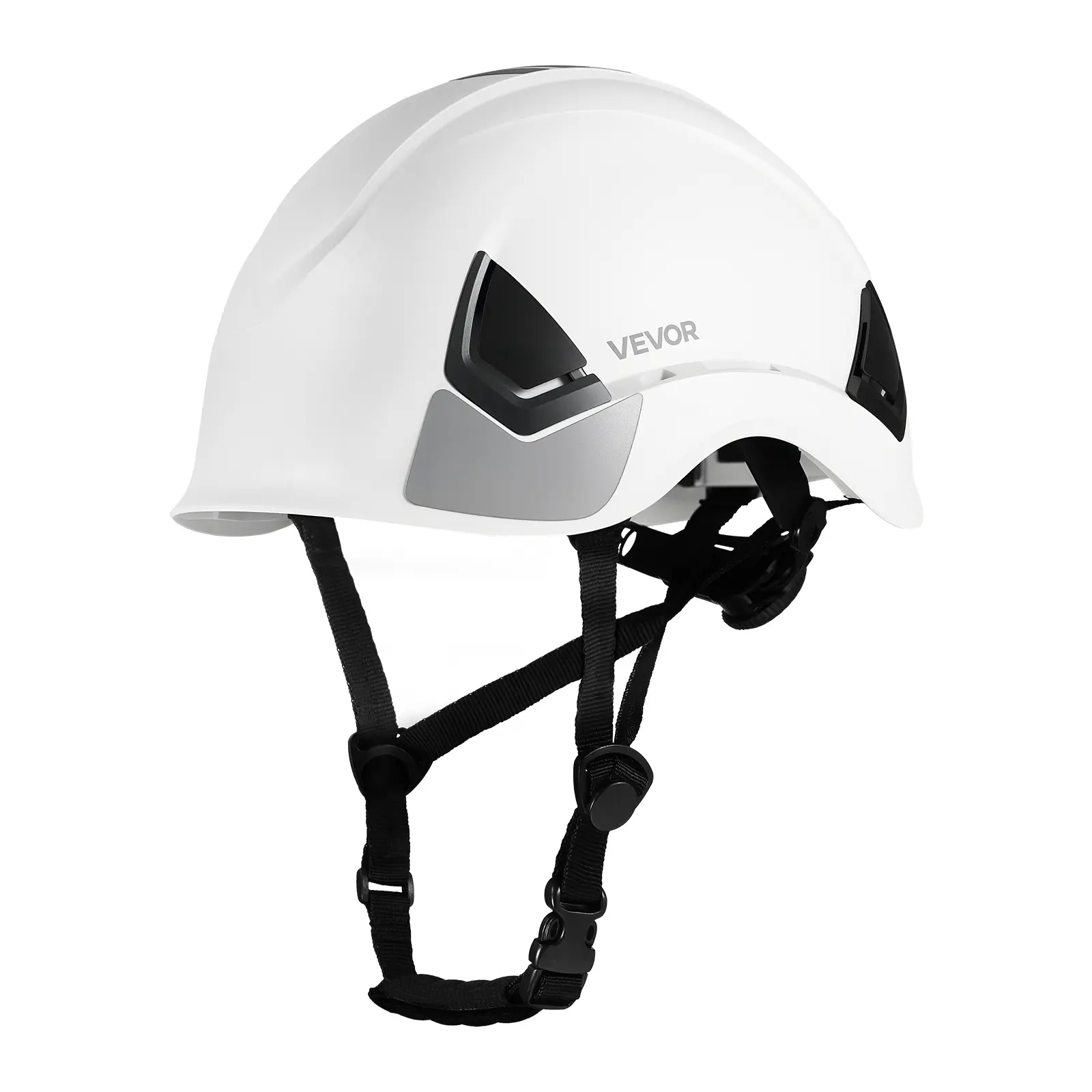 VEVOR Full Brim Vented ABS Safety Helmet for Men & Women, 6-Point Suspension & Reflective Detailing for Construction, Woodworking, Forestry, Construction Hard Hat, Hard Hat, Chin Strap, Abs Plastic, Type 1 Class C, Abs Fabric