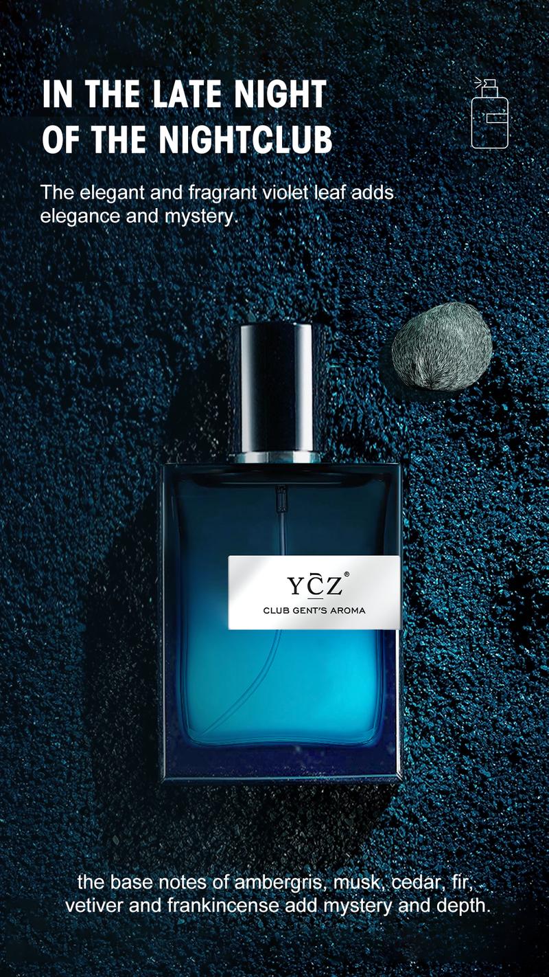YCZ Club Gent's Aroma Men's Aromatic Cologne 1.7oz Eau De Parfum Woody Floral Scent for Nightclub Enthusiasts Captivating Oud Fragrance 50ml