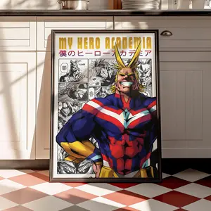 My Hero Academia All Might Poster, Toshinori Yagi Character Print, Manga Room Decor, Anime Wall Art( Unframed - Print Only )