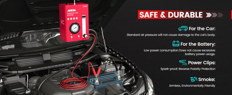 ANCEL S3000 Automotive Smoke Machine with Built-in Air Compressor Professional Leak Detector for EVAP Vacuum Fuel & More Car Vehicle Leak Testing ANCEL S3000 Automotive Smoke Machine with Built-in Air Compressor Professional Leak Detector for EVAP Vacuum Fuel & More Car Vehicle Leak Testing