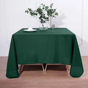 Polyester Square Tablecloth 90"x90" Hunter Emerald Green - Wrinkle-Resistant & Durable Table Cover