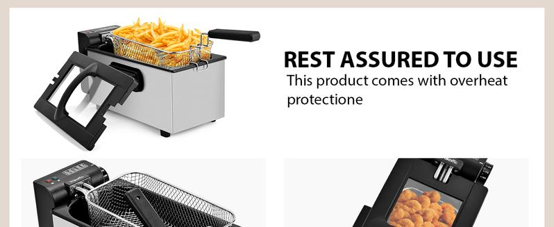 SUSTEAS Deep Fryer 1500W with Removable Lid, Temperature Control, and 3.1 QT Non-Stick Inner Pot for Home Use SUSTEAS Deep Fryer 1500W with Removable Lid, Temperature Control, and 3.1 QT Non-Stick Inner Pot for Home Use