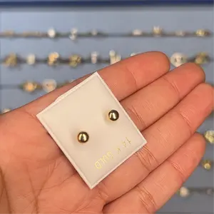 [Quick sale] Gold Artificial Gemstone Rings 14k balk studs