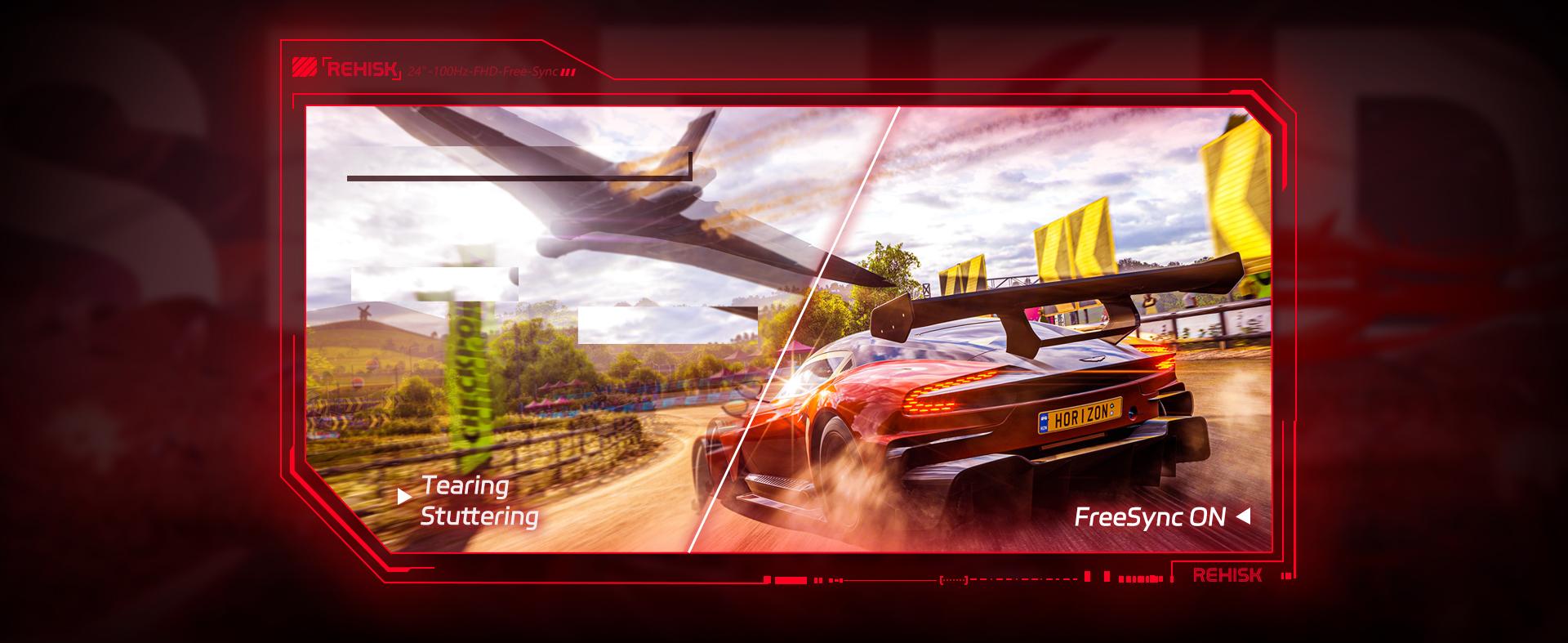 Rehisk 24" Curved Gaming Monitor – 180Hz, 1ms, FHD, FreeSync, Ultra-Slim, HDMI/DP, VESA Ready