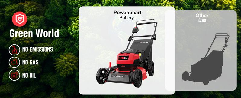 PowerSmart 40V 17" Cordless Lawn Mower, 3-in-1 Brushless Push Lawn Mower with 4.0 Ah Battery and Charger(MB2417A)