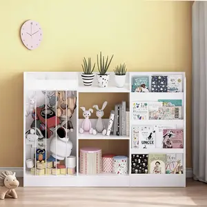 Large Toy Organizer Kids Bookshelf Multi-tier Open Storage Compartments Sling Bookcase with Stuffed Animal Storage for Kids Room Playroom Nursery