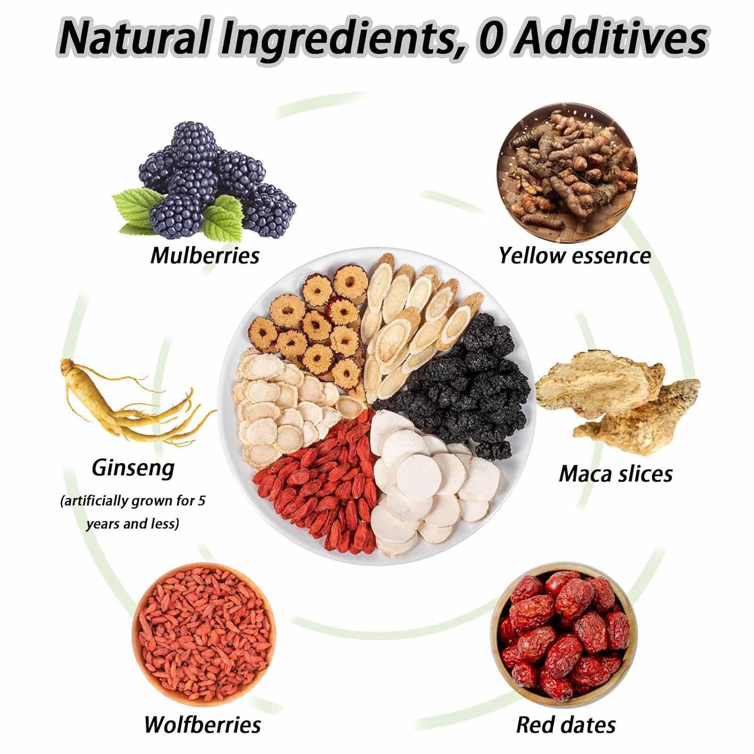 Kidney Tea Formula Ginseng Five Treasure Tea, Organic Health Tea Traditional Kidney Care Herbal Tea for Women & Men,  Natural Kidney Cleanse Tea Beverage