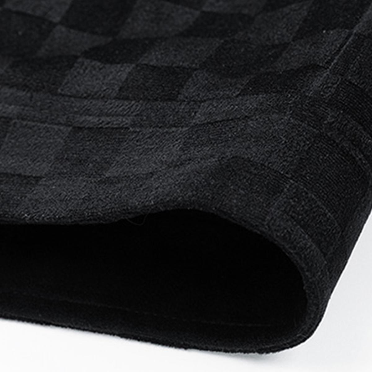 Men's Black Patterned Suede Wool Jacket with Front Flap Pockets and Button Closure, Suitable for Autumn Wear - Fashionable and Practical Top - Aesthetic - Fashion men outfits SpringStatements