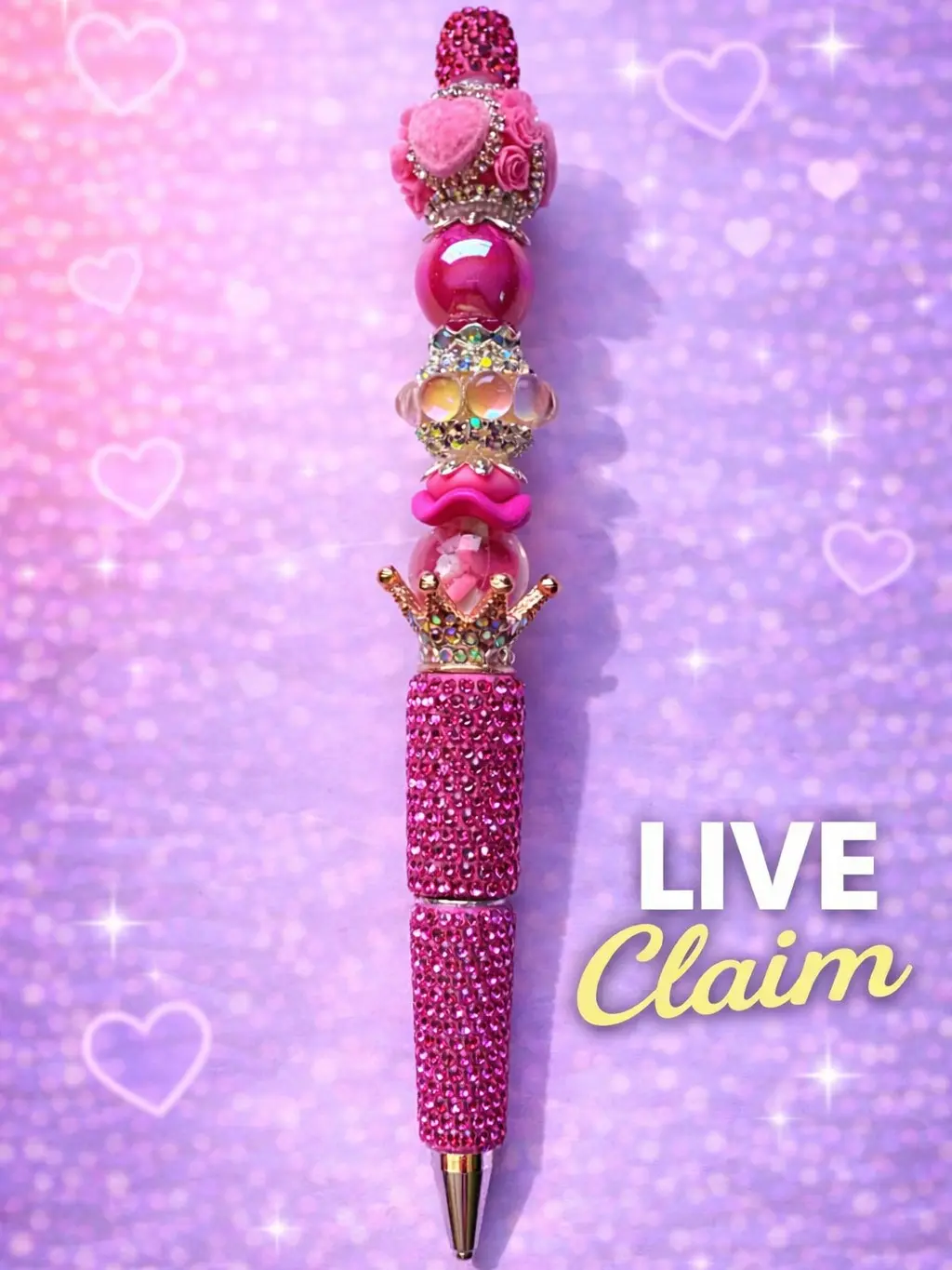 Live Claim Rhinestone Beaded Pen (Upgrade/Extended)