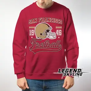 San Francisco Football Vintage Retro Style Sweatshirt Bay Area Fan Apparel