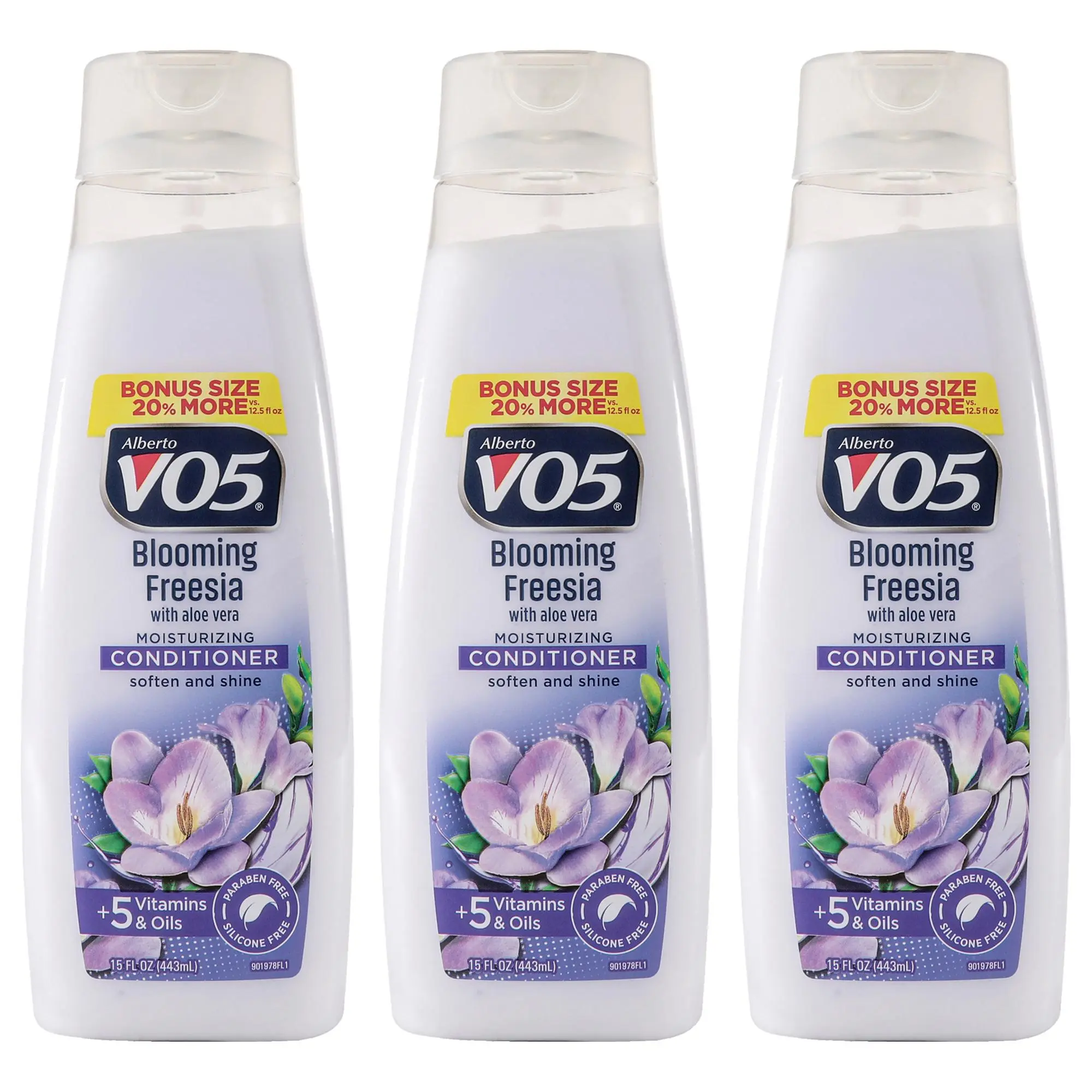 Moisturizing Blooming Freesia Conditioner by Alberto VO5 for Unisex - 15 oz Conditioner - Pack of 3